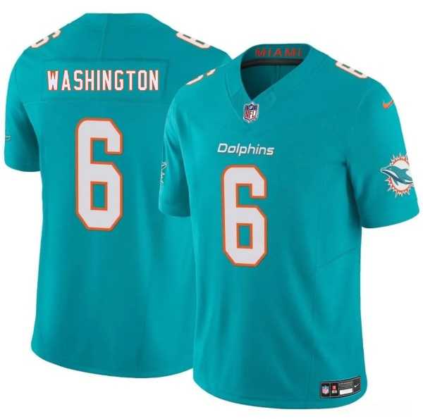 Men & Women & Youth Miami Dolphins #6 Malik Washington Aqua 2025 Draft F.U.S.E. Vapor Limited Stitched Jersey